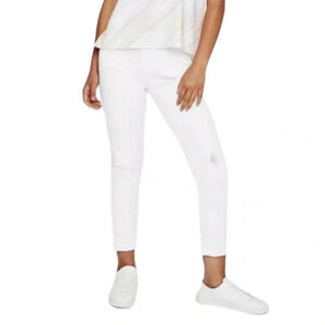 NEW AG ExBoyfriend Slouchy Slim High Rise Distressed White Denim Jeans Size 24